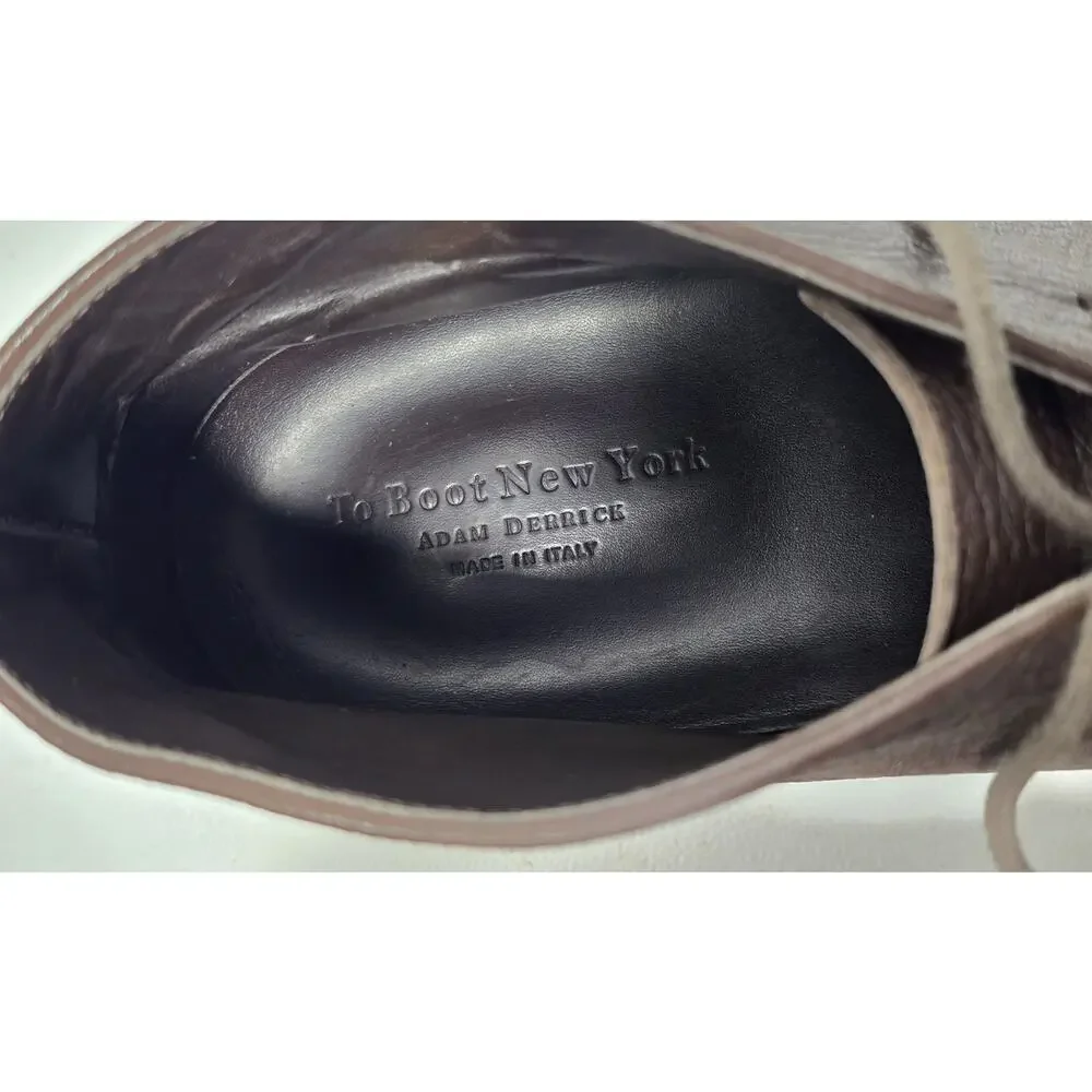 Adam Derrick To Boot New York Ankle Boots Cervo Leather Lace up Brown SZ 12